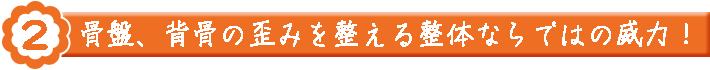 理由②骨盤、背骨の歪みを整える整体ならではの威力！