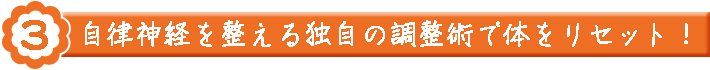 理由③自律神経を整える独自の調整術で体をリセット！